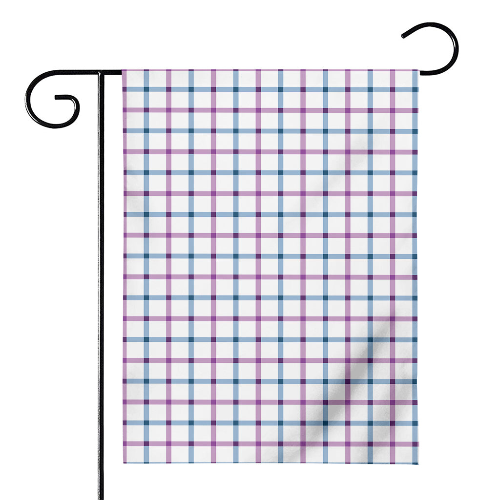 Blue And Purple Tattersall Pattern Print House Flag