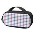 Blue And Purple Tattersall Pattern Print Portable Cooler Travel Case