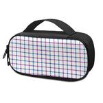 Blue And Purple Tattersall Pattern Print Insulin Cooler Travel Case