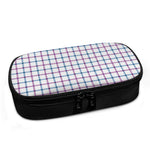 Blue And Purple Tattersall Pattern Print Insulin Cooler Travel Case