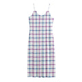 Blue And Purple Tattersall Pattern Print Jersey Midi Cami Dress