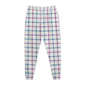 Blue And Purple Tattersall Pattern Print Jogger Pants