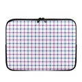 Blue And Purple Tattersall Pattern Print Laptop Sleeve