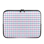 Blue And Purple Tattersall Pattern Print Laptop Sleeve
