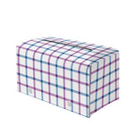 Blue And Purple Tattersall Pattern Print Leather Tissue Box Cover