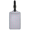 Blue And Purple Tattersall Pattern Print Luggage Tag