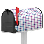 Blue And Purple Tattersall Pattern Print Mailbox Cover
