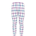 Blue And Purple Tattersall Pattern Print Men's Leggings