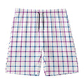 Blue And Purple Tattersall Pattern Print Men's Swim Trunks