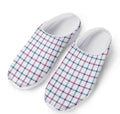 Blue And Purple Tattersall Pattern Print Mesh Casual Shoes