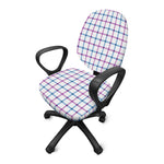 Blue And Purple Tattersall Pattern Print Office Chair Cover
