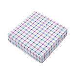 Blue And Purple Tattersall Pattern Print Outdoor Seat Cushion Cover
