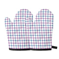 Blue And Purple Tattersall Pattern Print Oven Mitts