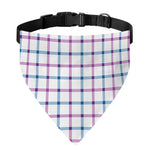 Blue And Purple Tattersall Pattern Print Over The Collar Dog Bandana