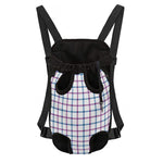 Blue And Purple Tattersall Pattern Print Pet Carrier Backpack