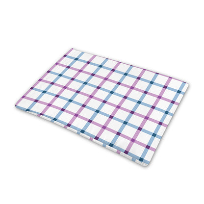 Blue And Purple Tattersall Pattern Print Pet Cooling Mat Cover