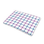 Blue And Purple Tattersall Pattern Print Pet Cooling Mat Cover