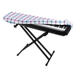 Blue And Purple Tattersall Pattern Print Piano Keyboard Cover