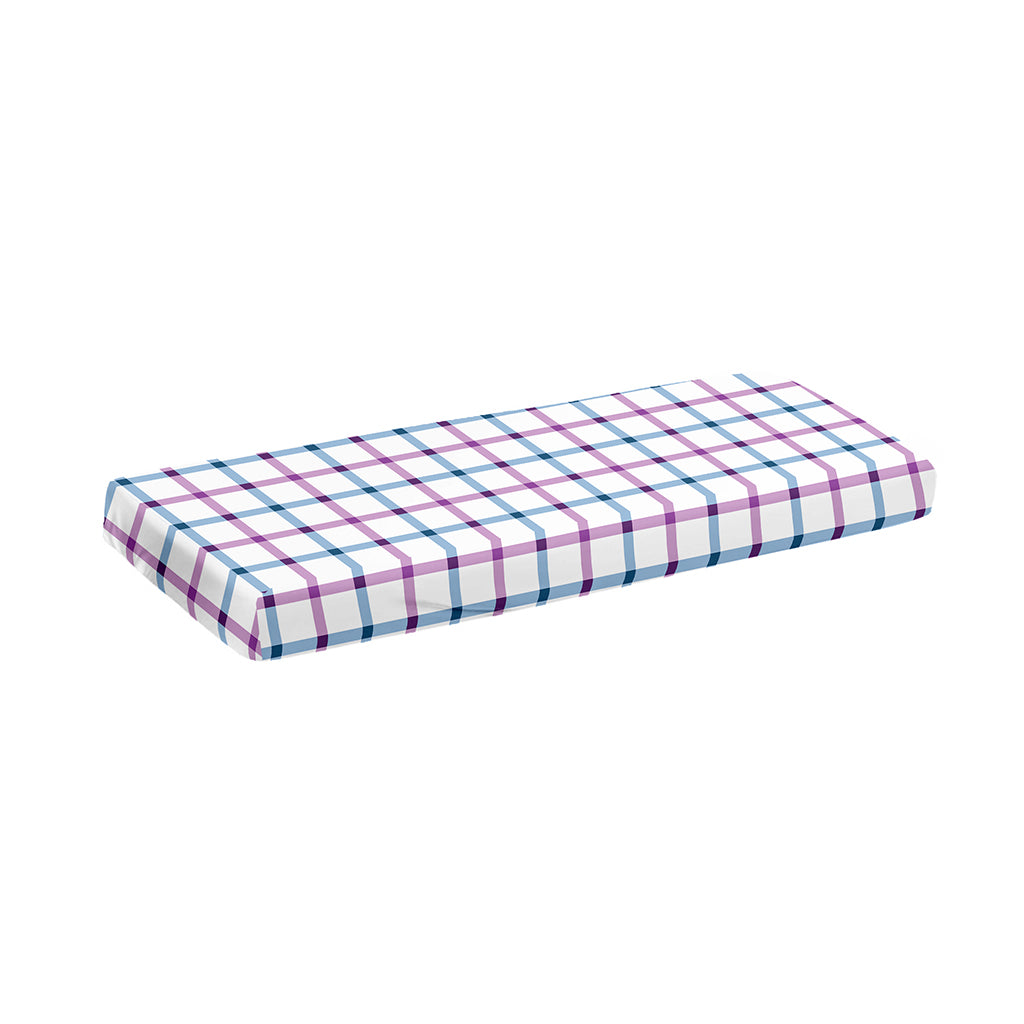 Blue And Purple Tattersall Pattern Print Piano Keyboard Cover