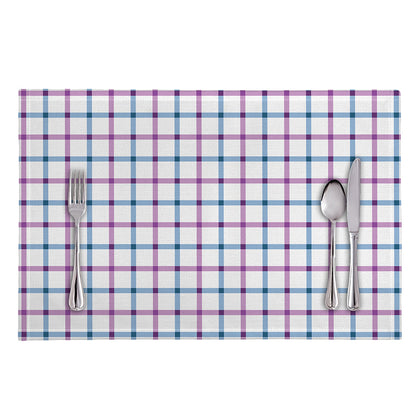 Blue And Purple Tattersall Pattern Print Placemat
