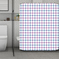 Blue And Purple Tattersall Pattern Print Polyester Shower Curtain