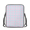 Blue And Purple Tattersall Pattern Print Rectangular Crossbody Bag