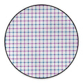 Blue And Purple Tattersall Pattern Print Round Floor Mat