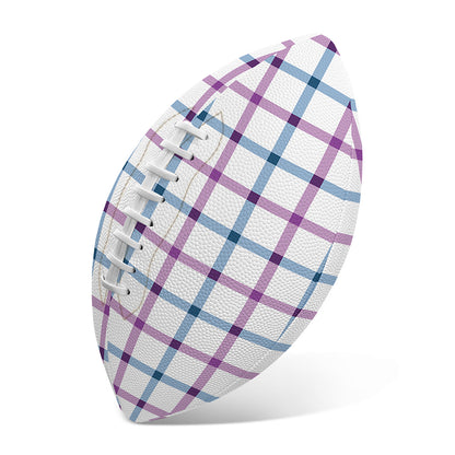 Blue And Purple Tattersall Pattern Print Rugby Ball