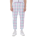 Blue And Purple Tattersall Pattern Print Joggers