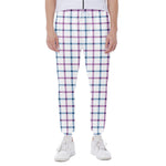 Blue And Purple Tattersall Pattern Print Scuba Joggers