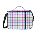 Blue And Purple Tattersall Pattern Print Shoulder Strap Bible Bag