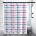 Blue And Purple Tattersall Pattern Print Shower Curtain