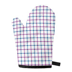 Blue And Purple Tattersall Pattern Print Single Oven Mitt