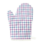 Blue And Purple Tattersall Pattern Print Single Oven Mitt