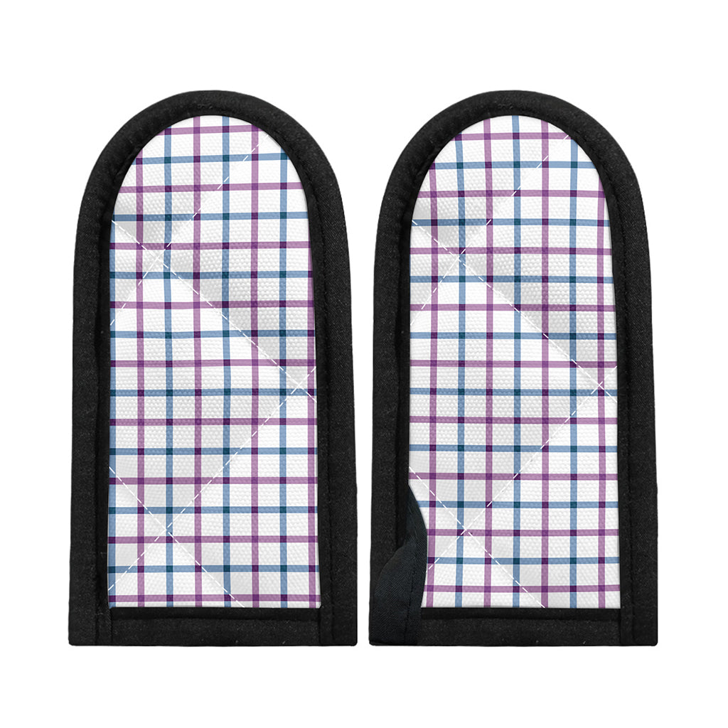 Blue And Purple Tattersall Pattern Print Skillet Handle Cover