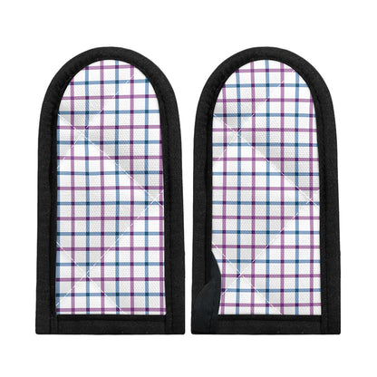 Blue And Purple Tattersall Pattern Print Skillet Handle Cover