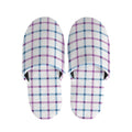 Blue And Purple Tattersall Pattern Print Slippers