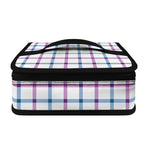 Blue And Purple Tattersall Pattern Print Small Lunch Bag