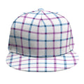 Blue And Purple Tattersall Pattern Print Snapback Cap