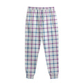 Blue And Purple Tattersall Pattern Print Sweatpants