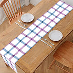 Blue And Purple Tattersall Pattern Print Table Runner