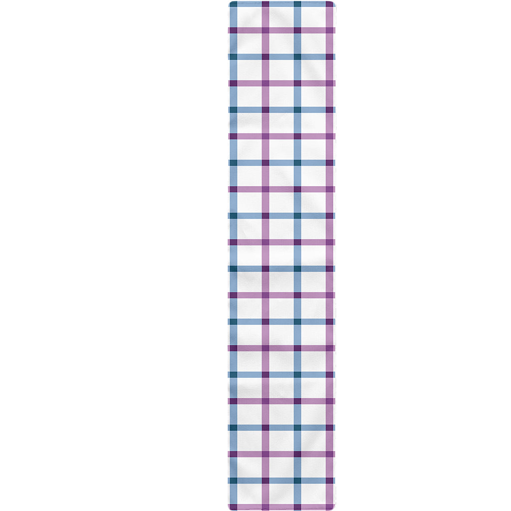 Blue And Purple Tattersall Pattern Print Table Runner