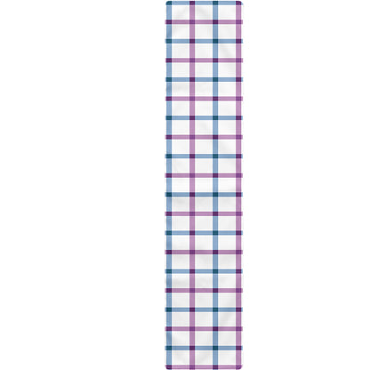 Blue And Purple Tattersall Pattern Print Table Runner