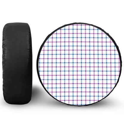 Blue And Purple Tattersall Pattern Print Tire Cover