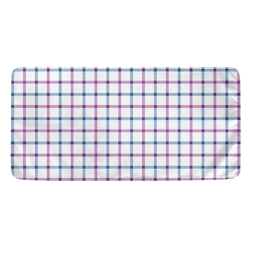 Blue And Purple Tattersall Pattern Print Towel