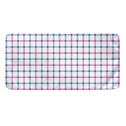 Blue And Purple Tattersall Pattern Print Towel
