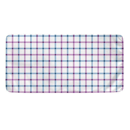 Blue And Purple Tattersall Pattern Print Towel