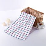 Blue And Purple Tattersall Pattern Print Towel
