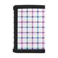 Blue And Purple Tattersall Pattern Print Trifold Wallet
