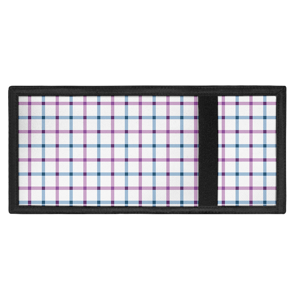 Blue And Purple Tattersall Pattern Print Trifold Wallet